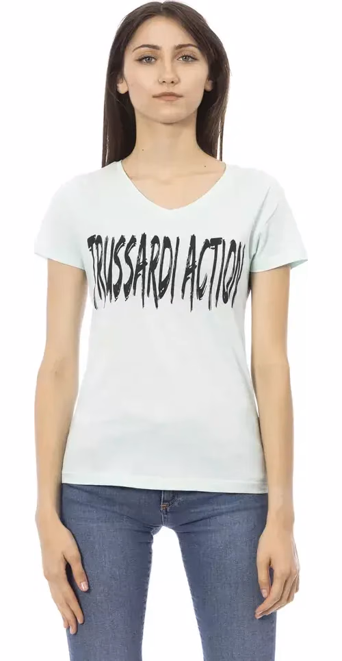 Trussardi Action Light Blue Cotton Women Top