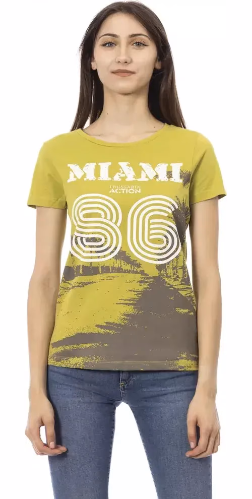 Trussardi Action Green Cotton Women T-Shirt