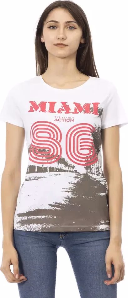 Trussardi Action White Cotton Women T-Shirt
