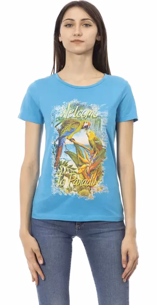 Trussardi Action Light Blue Cotton Women T-Shirt