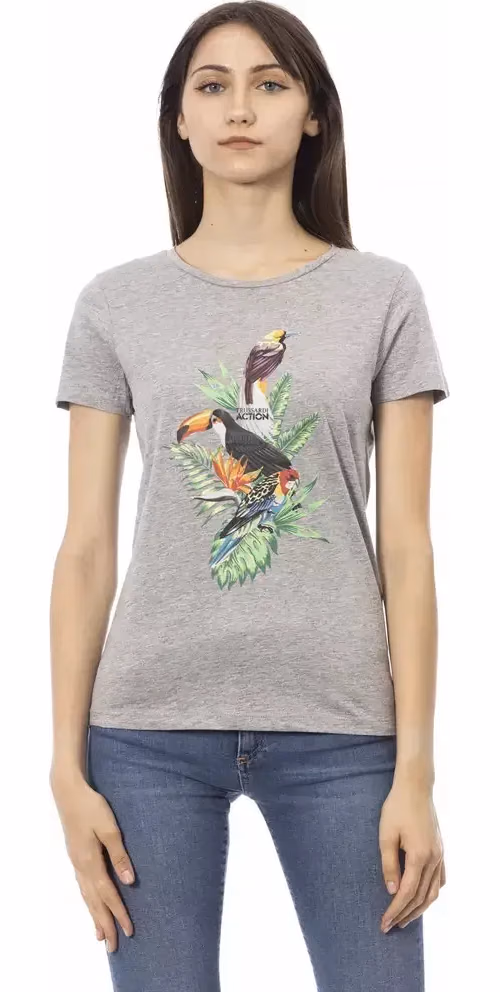 Trussardi Action Gray Cotton Women T-Shirt