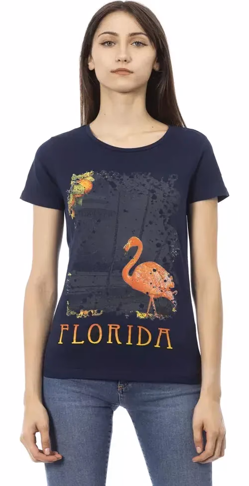 Trussardi Action Blue Cotton Women T-Shirt