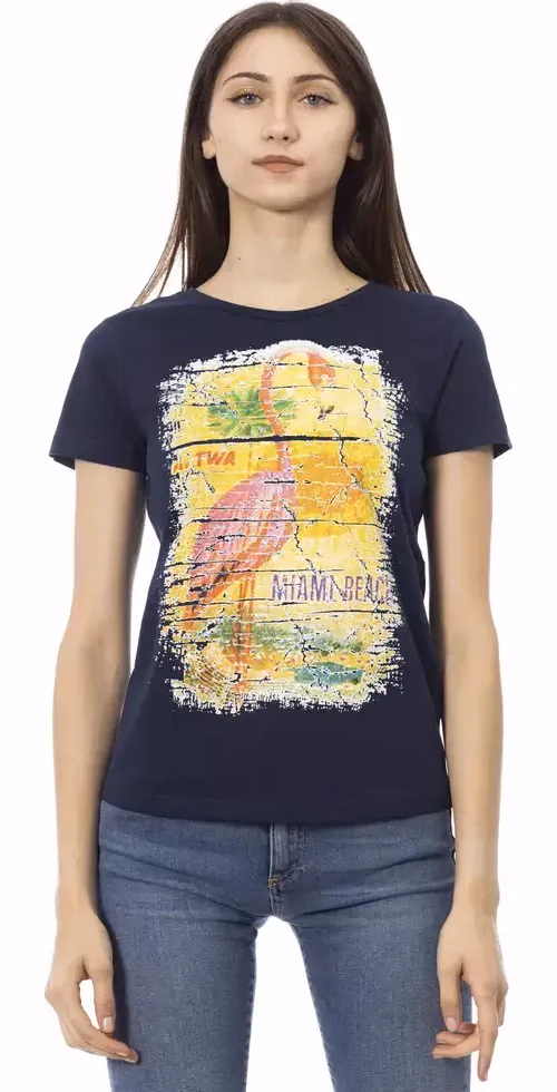 Trussardi Action Blue Cotton Tops & T-Shirt