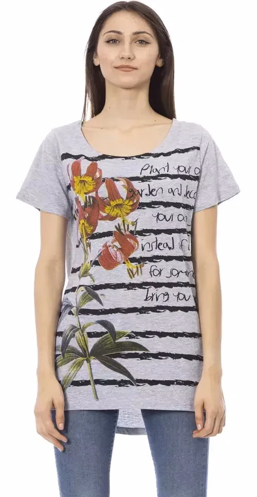 Trussardi Action Gray Cotton Women T-Shirt