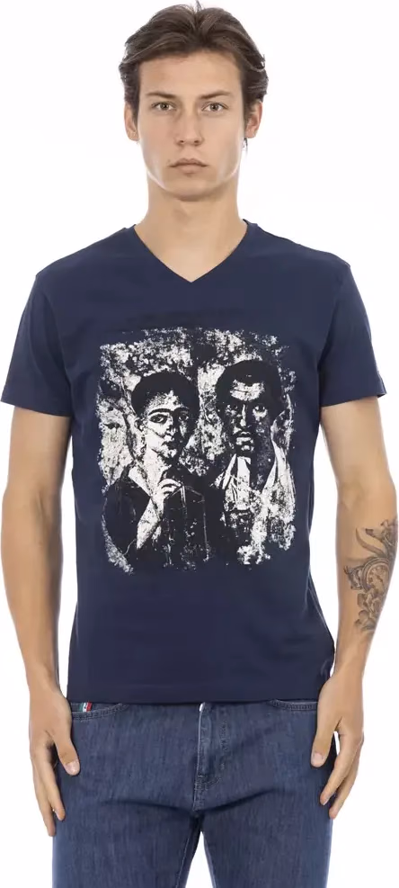 Trussardi Action Blue Cotton Men T-Shirt