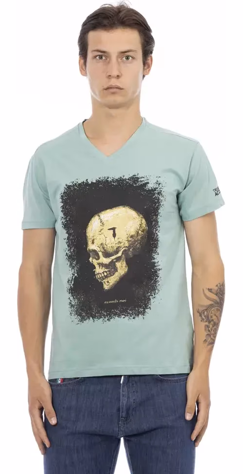 Trussardi Action Green Cotton Men T-Shirt