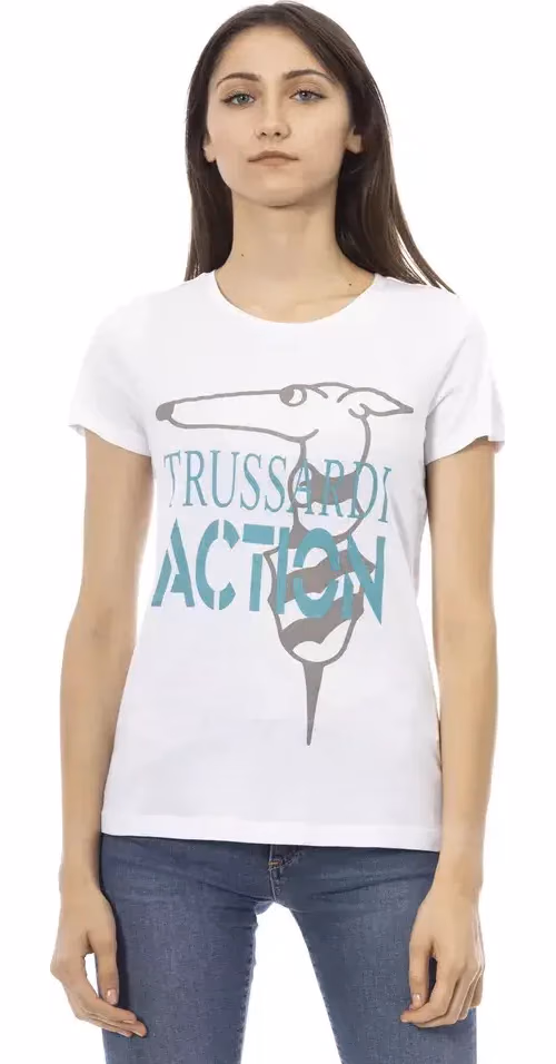 Trussardi Action White Cotton Tops & T-Shirt
