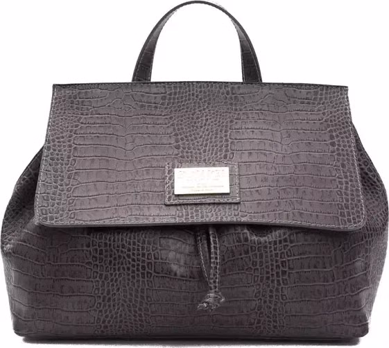 Pompei Donatella Gray Leather Women Shoulder Bag