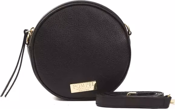 Pompei Donatella Black Leather Women Crossbody Bag
