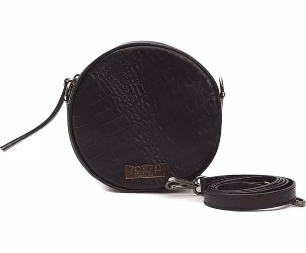 Pompei Donatella Black Leather Women Crossbody Bag