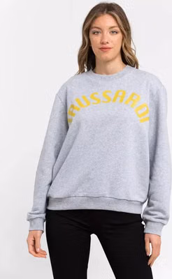 Gray Cotton Women Sweatshirt