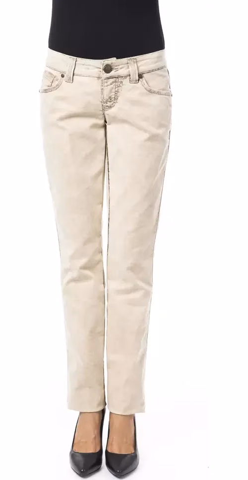BYBLOS Beige Cotton Women Jeans