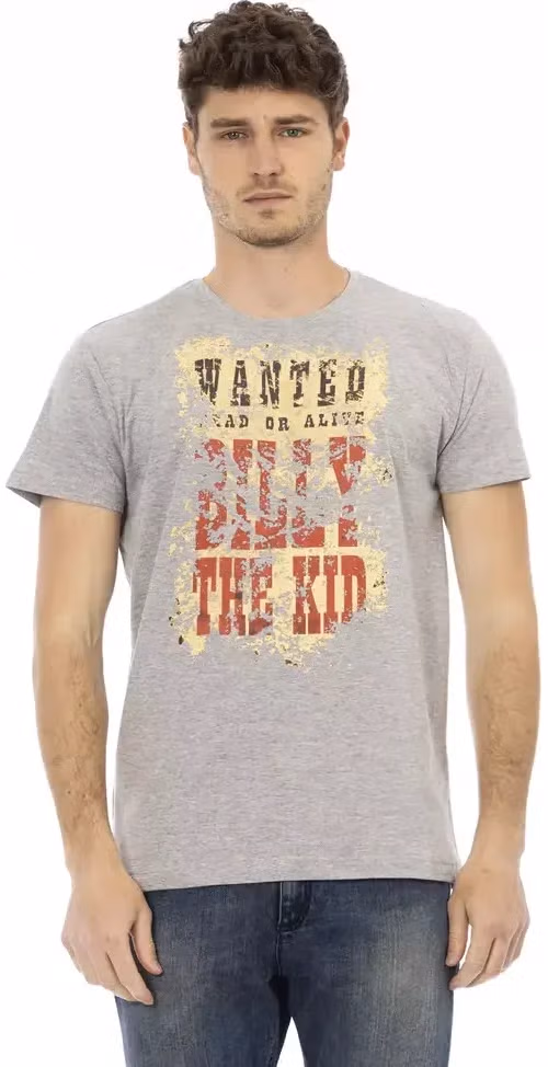 Trussardi Action Gray Cotton Men T-Shirt