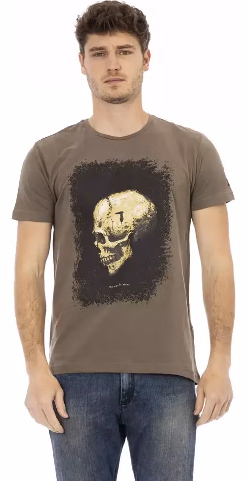 Trussardi Action Brown Cotton Men T-Shirt