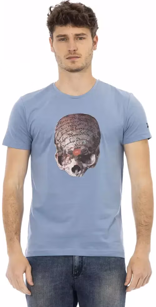 Trussardi Action Light Blue Cotton Men T-Shirt