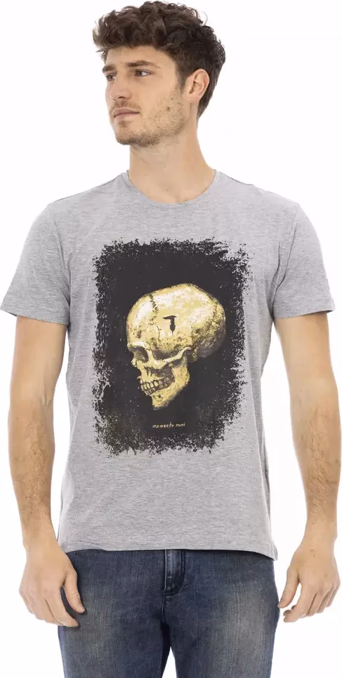 Trussardi Action Gray Cotton Men T-Shirt