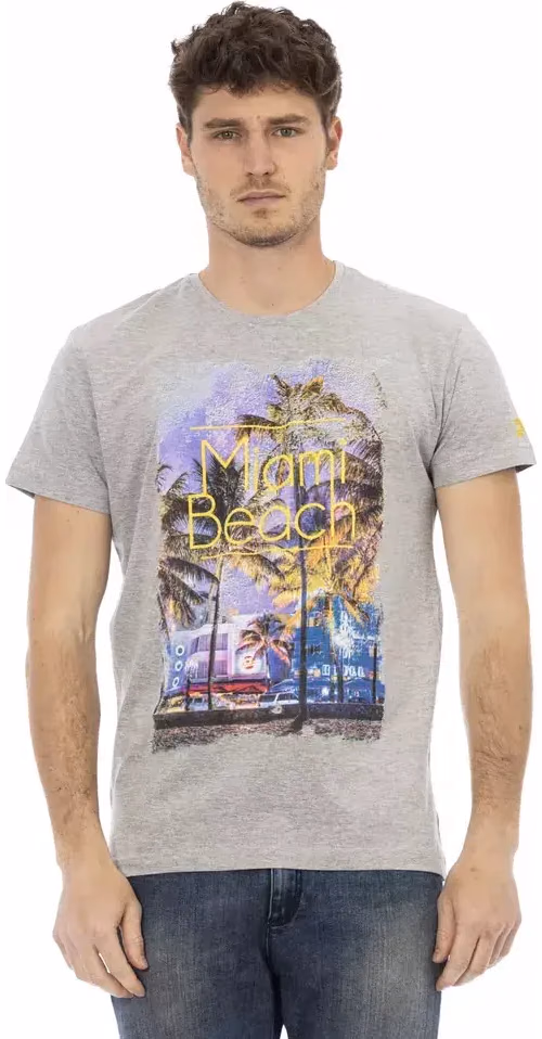 Trussardi Action Gray Cotton Men T-Shirt