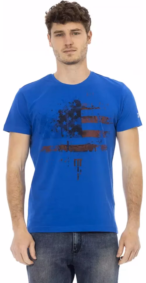 Trussardi Action Blue Cotton Men T-Shirt
