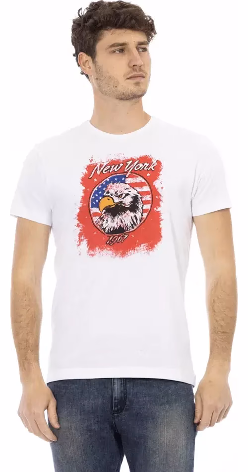 Trussardi Action White Cotton Men T-Shirt