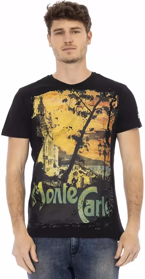 Trussardi Action Black Cotton Men T-Shirt