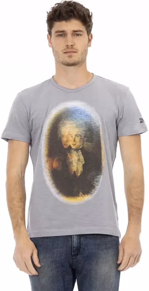 Trussardi Action Gray Cotton Men T-Shirt