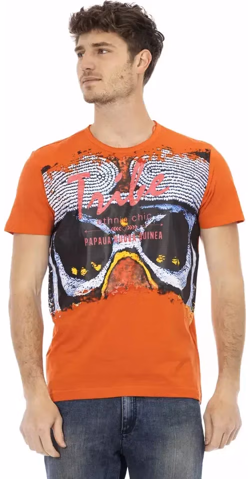 Trussardi Action Orange Cotton Men T-Shirt