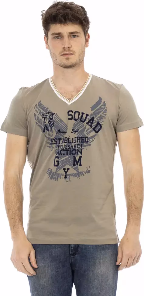 Trussardi Action Green Cotton Men T-Shirt