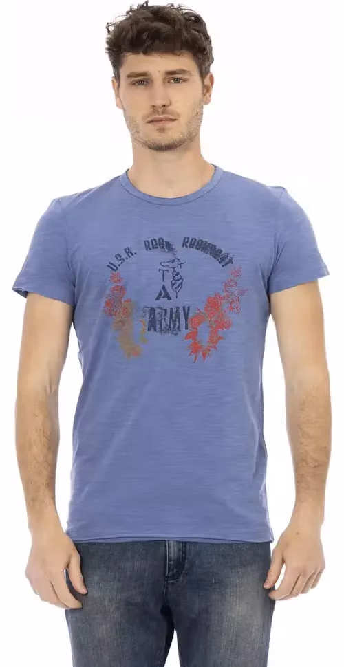 Trussardi Action Blue Cotton Men T-Shirt