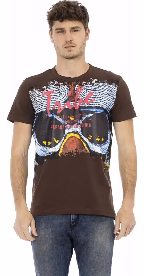 Trussardi Action Brown Cotton Men T-Shirt