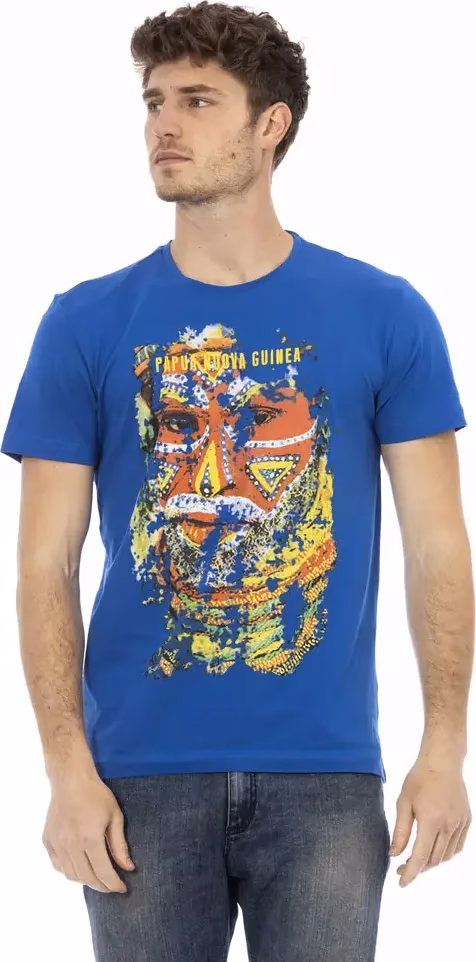 Trussardi Action Blue Cotton Men T-Shirt