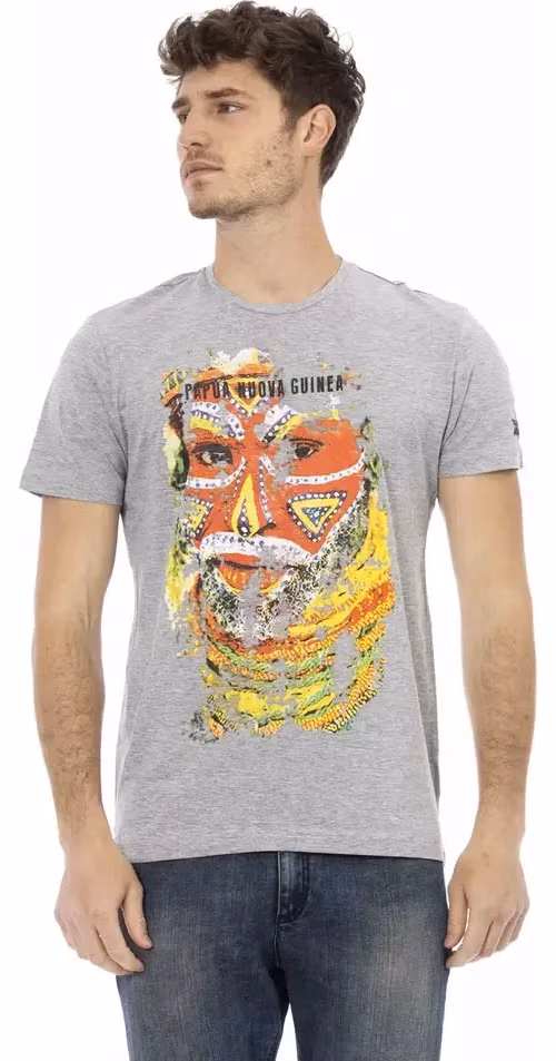 Trussardi Action Gray Cotton Men T-Shirt