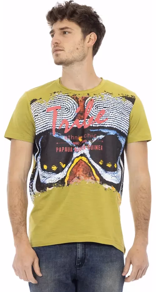 Trussardi Action Green Cotton Men T-Shirt