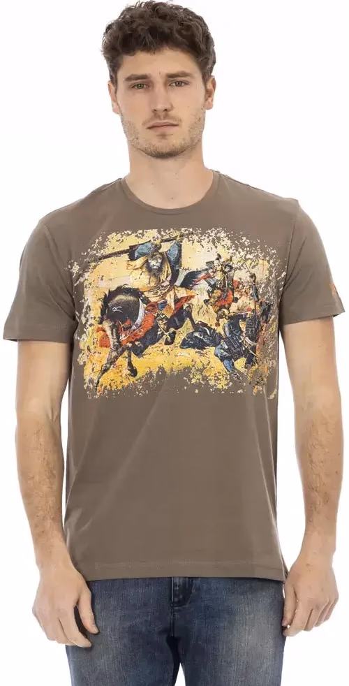 Trussardi Action Brown Cotton Men T-Shirt