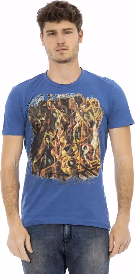 Trussardi Action Blue Cotton Men T-Shirt