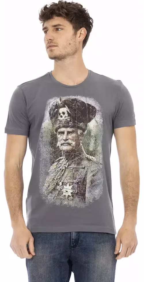 Trussardi Action Gray Cotton Men T-Shirt