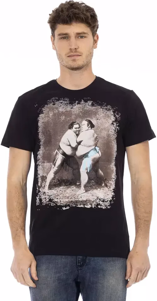 Trussardi Action Black Cotton Men T-Shirt