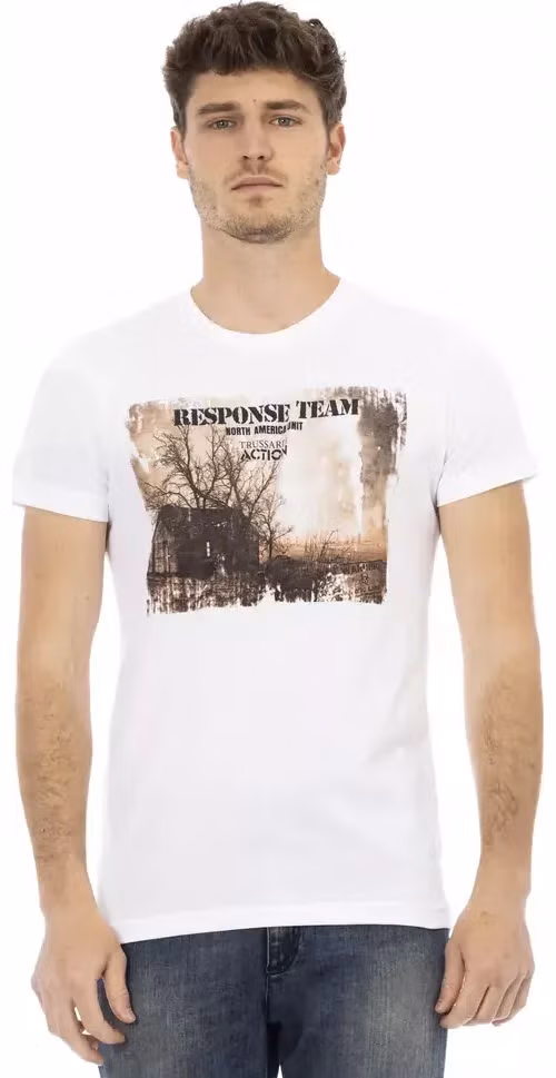 Trussardi Action White Cotton Men's T-Shirt