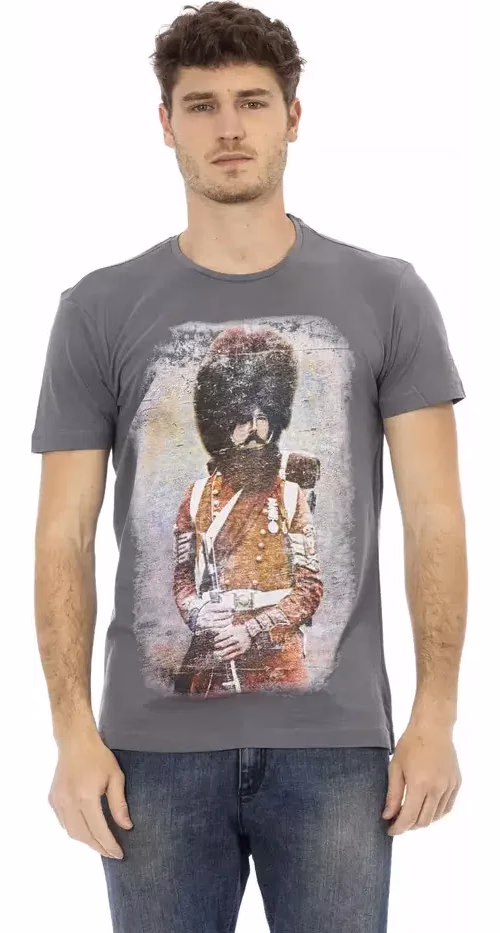 Trussardi Action Gray Cotton Men T-Shirt