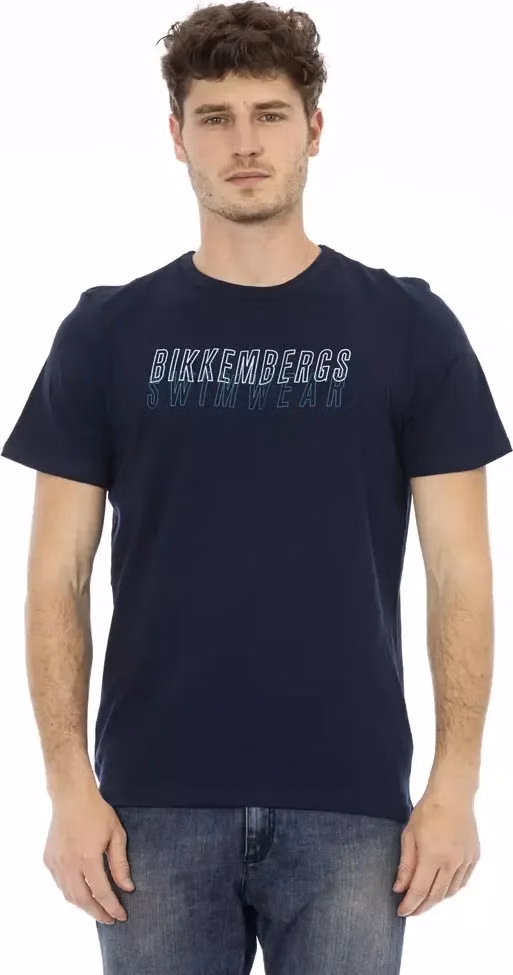 Bikkembergs Blue Cotton Men T-Shirt