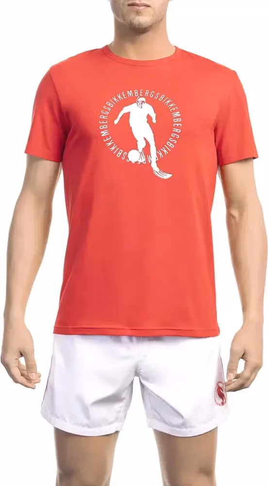 Bikkembergs Red Cotton Men T-Shirt