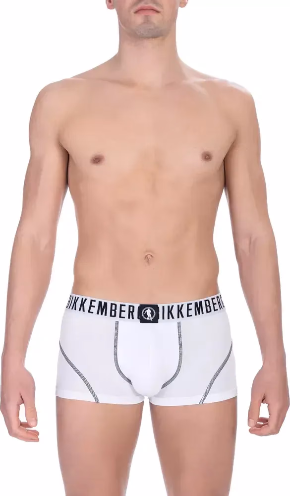 Bikkembergs White Cotton Men's Trunk Underwear Pack