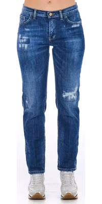 Blue Cotton Women Jeans