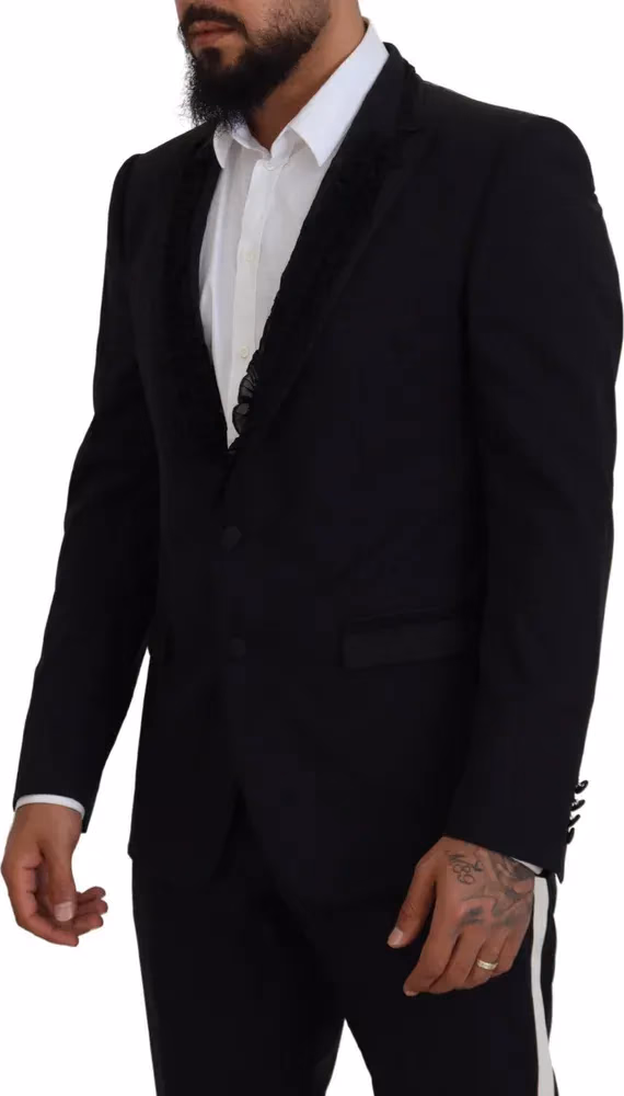 Dolce & Gabbana Black MARTINI Slim Fit Jacket Blazer