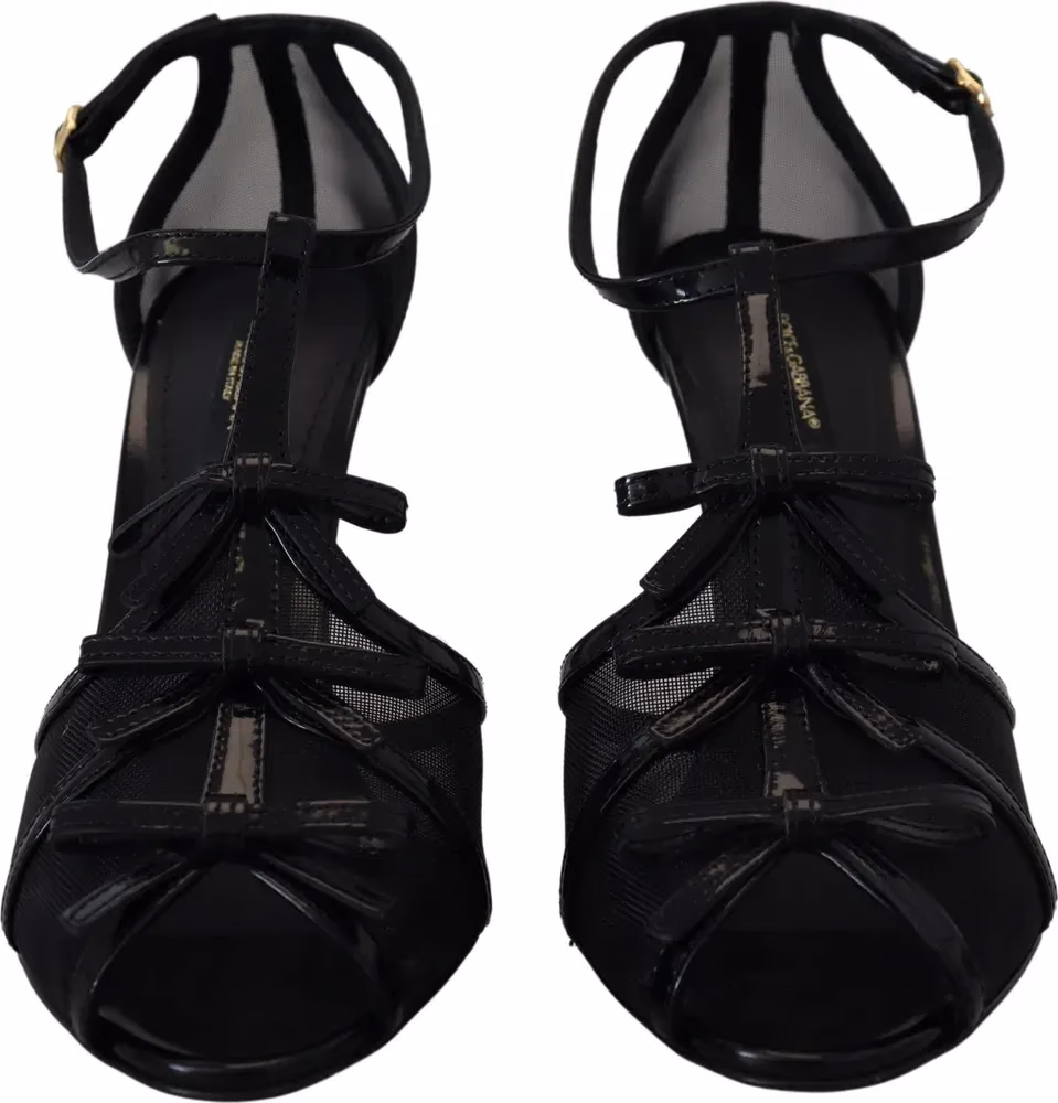 Dolce & Gabbana Black Stiletto High Heels Sandals Shoes