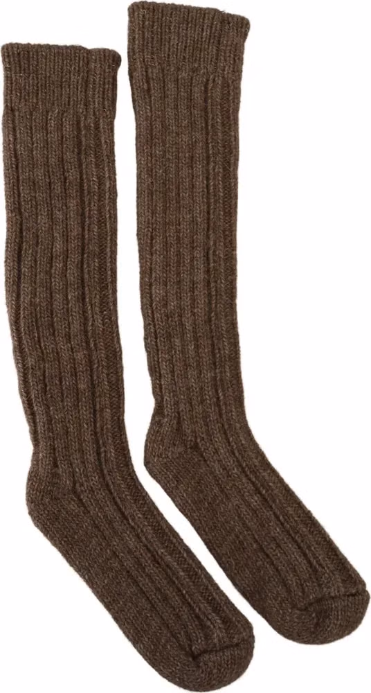 Dolce & Gabbana Brown Wool Knit Calf Long Women Socks