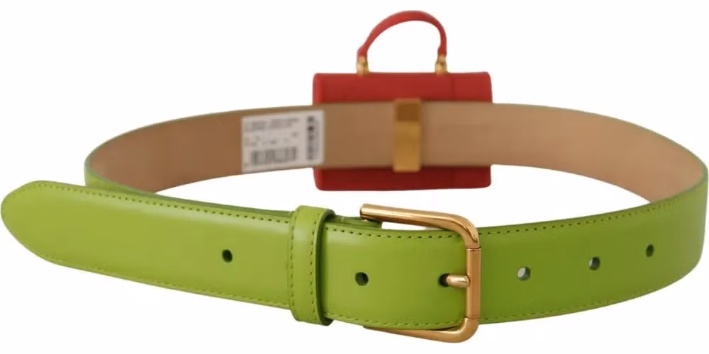 Dolce & Gabbana Green Leather Devotion Heart Micro Bag Headphones Belt
