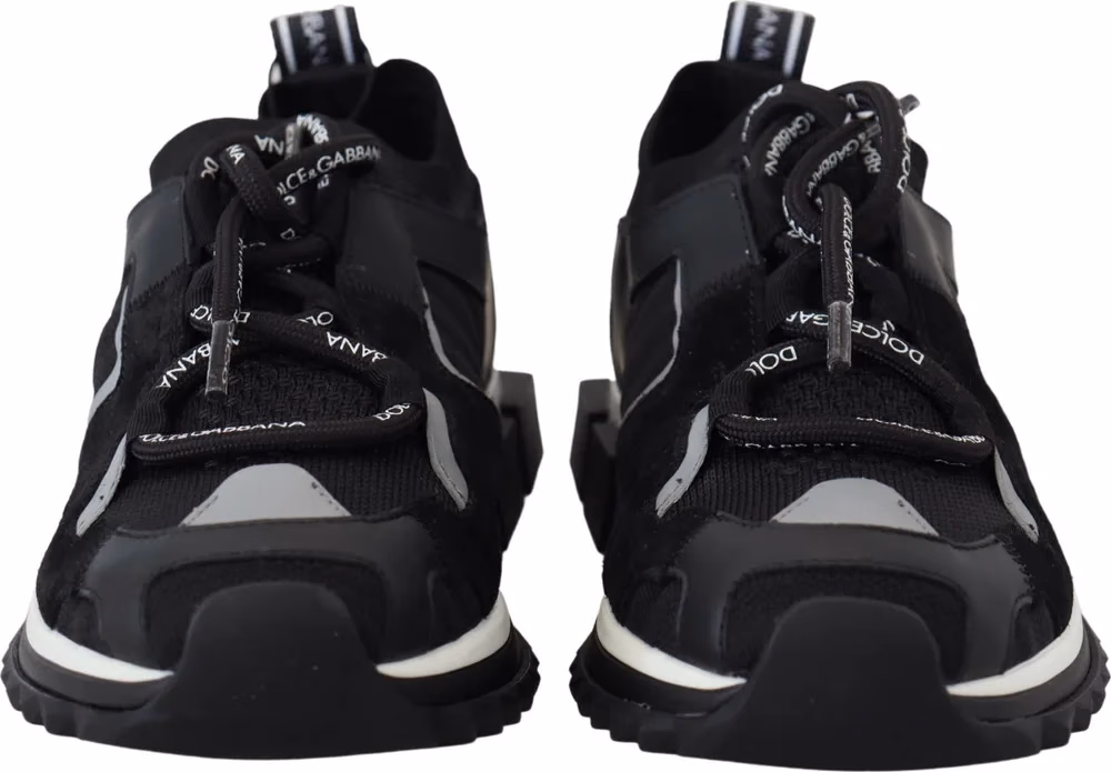 Dolce & Gabbana Black Mesh Sorrento Trekking Sneakers Shoes