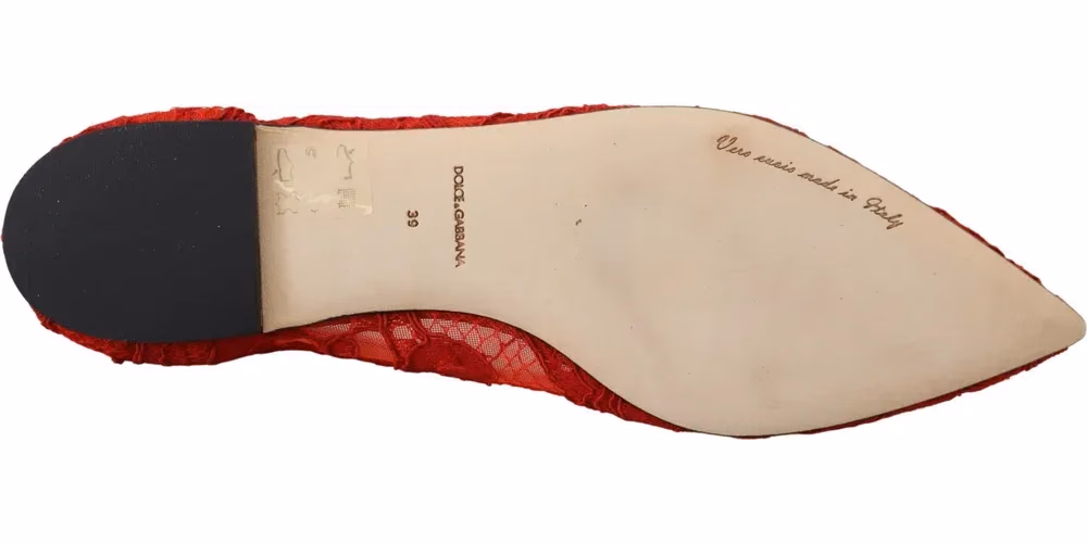 Dolce & Gabbana Red Taormina Crystals Loafers Flats Shoes