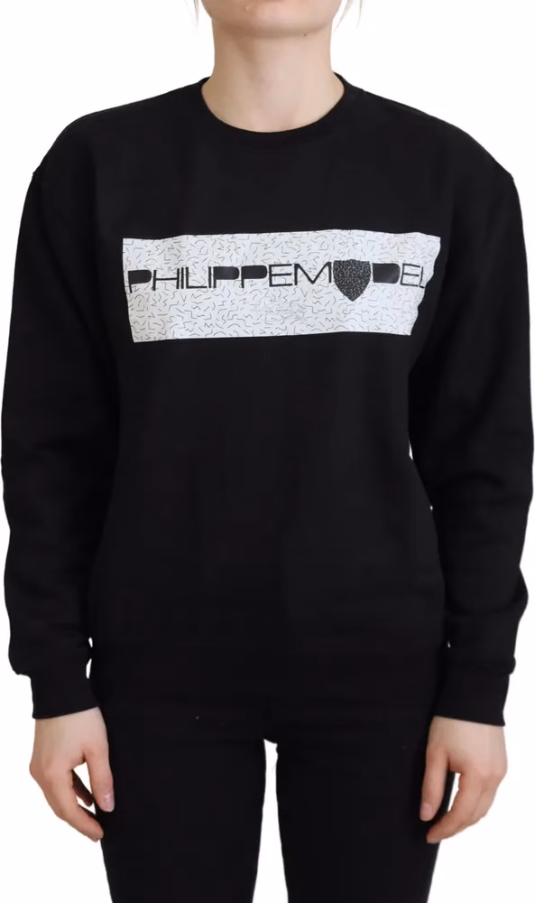 Philippe Model Black Printed Long Sleeves Pullover Sweater