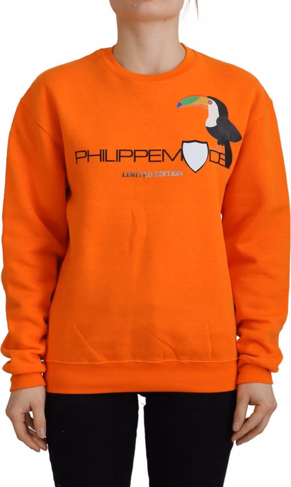 Philippe Model Orange Printed Long Sleeves Pullover Sweater